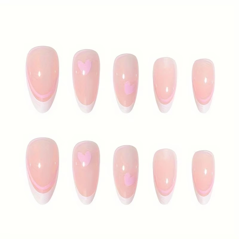 Pink Heart-Shaped 24-Piece Wat - đánh giá và giá Nail Art France